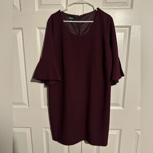 Simply Emma Rich Burgundy Long Sleeve Dress